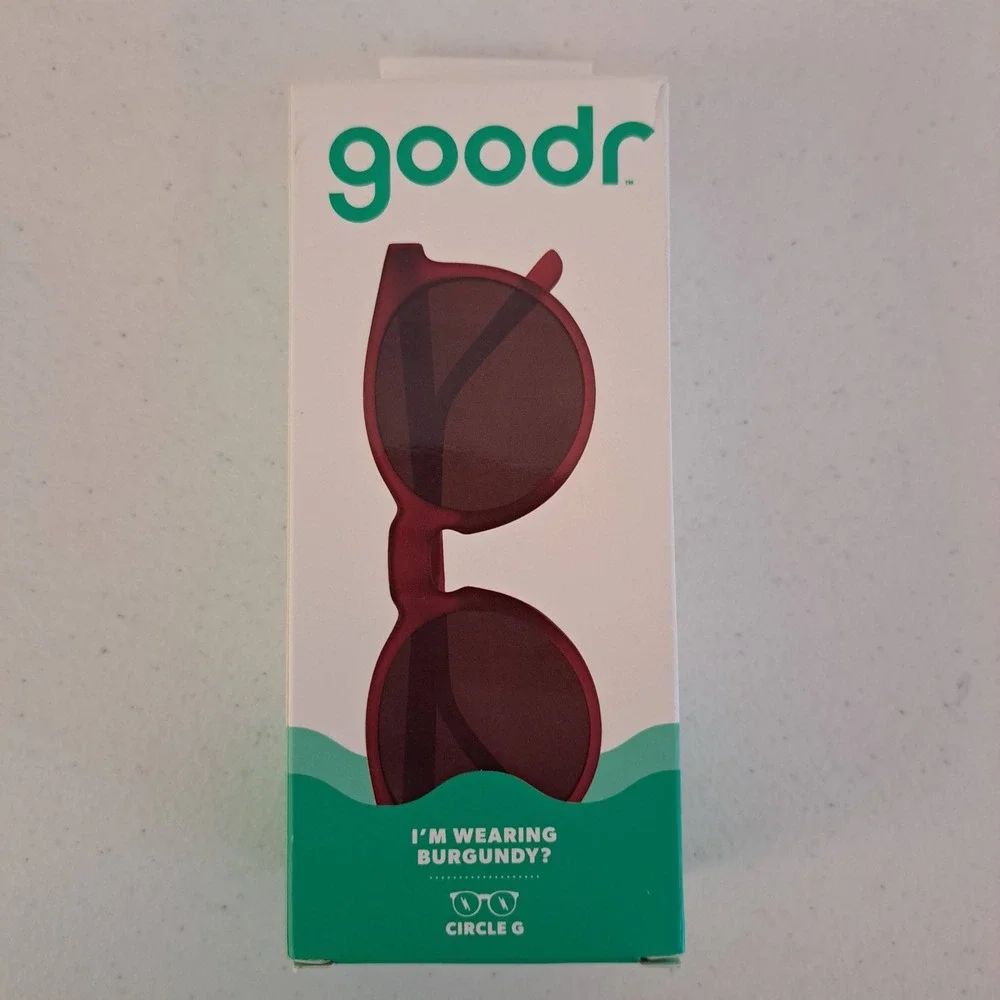 Goodr Circle G Sunglasses Unisex OS Burgundy New Polarized Round 983-240-B42